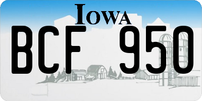 IA license plate BCF950