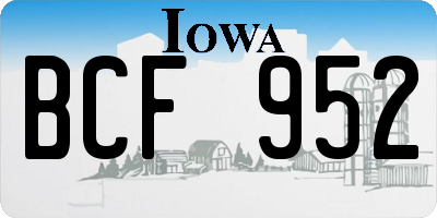 IA license plate BCF952