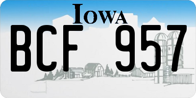 IA license plate BCF957