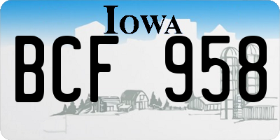 IA license plate BCF958