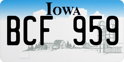 IA license plate BCF959