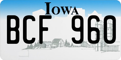IA license plate BCF960