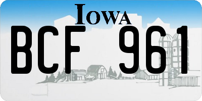 IA license plate BCF961