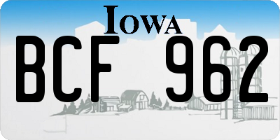 IA license plate BCF962