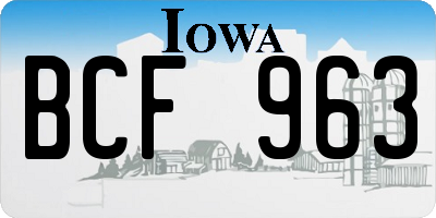 IA license plate BCF963