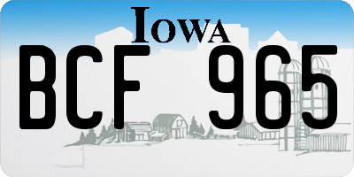 IA license plate BCF965