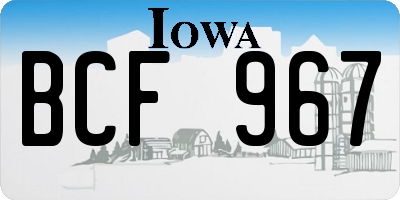 IA license plate BCF967