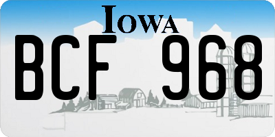 IA license plate BCF968