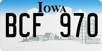 IA license plate BCF970