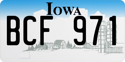 IA license plate BCF971