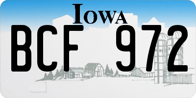 IA license plate BCF972