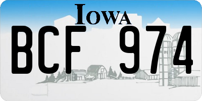 IA license plate BCF974
