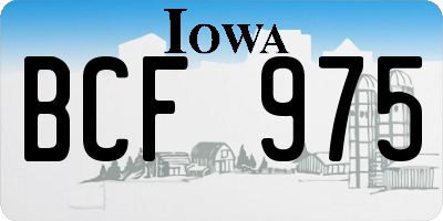 IA license plate BCF975