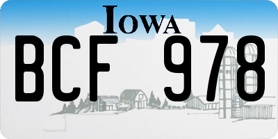 IA license plate BCF978