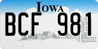 IA license plate BCF981
