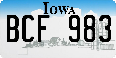 IA license plate BCF983