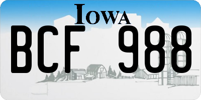 IA license plate BCF988