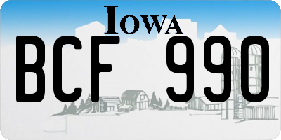 IA license plate BCF990