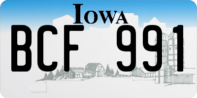 IA license plate BCF991