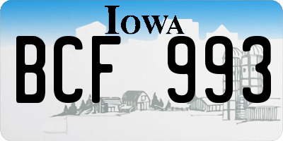 IA license plate BCF993