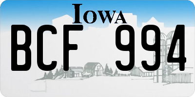IA license plate BCF994