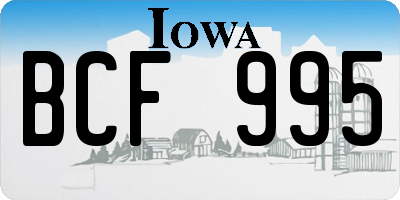 IA license plate BCF995