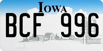 IA license plate BCF996