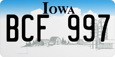 IA license plate BCF997