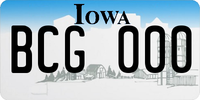 IA license plate BCG000