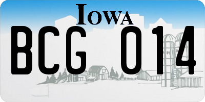 IA license plate BCG014