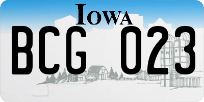 IA license plate BCG023