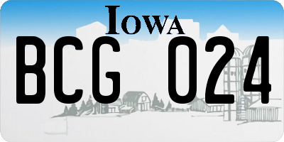 IA license plate BCG024