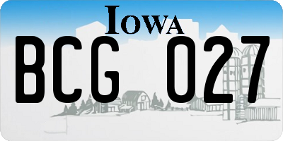 IA license plate BCG027