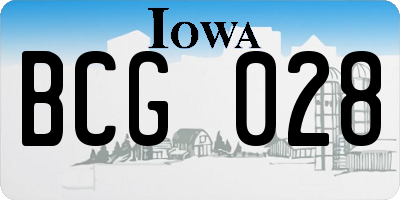 IA license plate BCG028