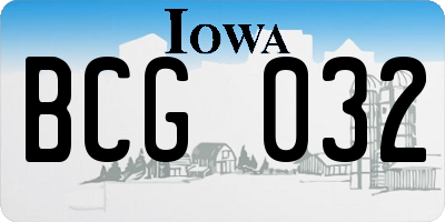 IA license plate BCG032