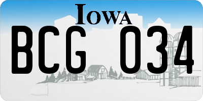 IA license plate BCG034