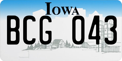 IA license plate BCG043