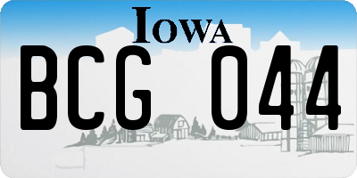 IA license plate BCG044