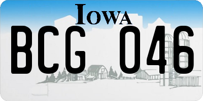 IA license plate BCG046