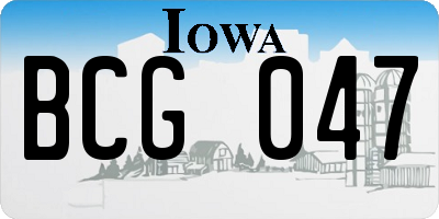 IA license plate BCG047