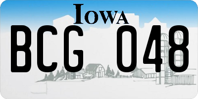 IA license plate BCG048