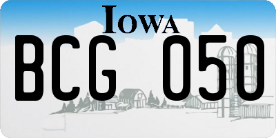 IA license plate BCG050