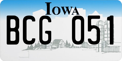 IA license plate BCG051