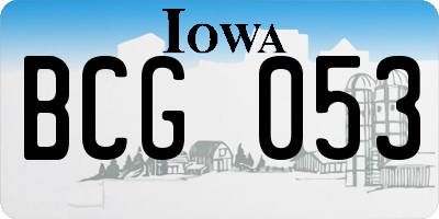 IA license plate BCG053