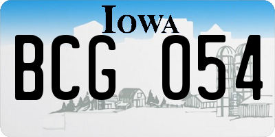 IA license plate BCG054