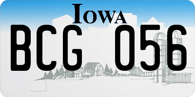 IA license plate BCG056