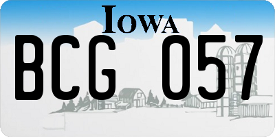 IA license plate BCG057