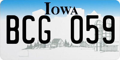 IA license plate BCG059
