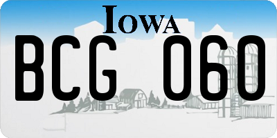 IA license plate BCG060