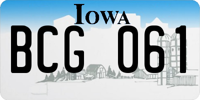 IA license plate BCG061